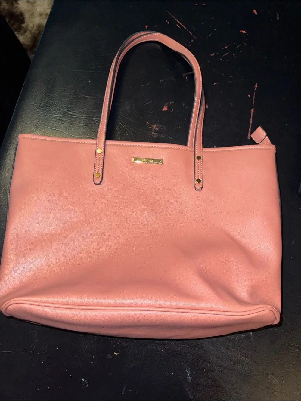 Pink Tote Bag with Gold Accents - Women Bags